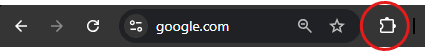 Chrome toolbar puzzle-piece icon — click to access extensions